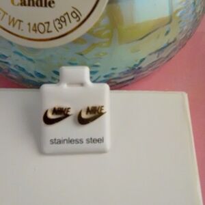 Nike Stainless Steel Logo Earrings